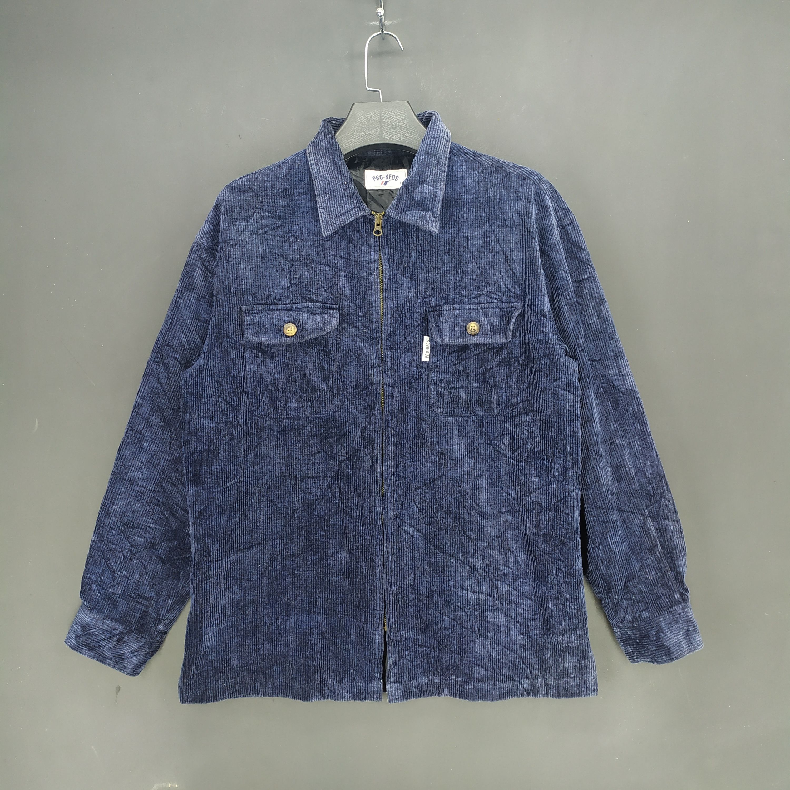 image of Vintage Pro Keds Corduroy Zipper Jacket 1209-49 in Blue, Men's (Size Large)