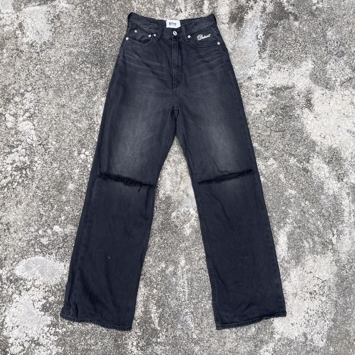 image of Vintage Back To The Field Bttf Distressed Denim in Black, Men's (Size 26)