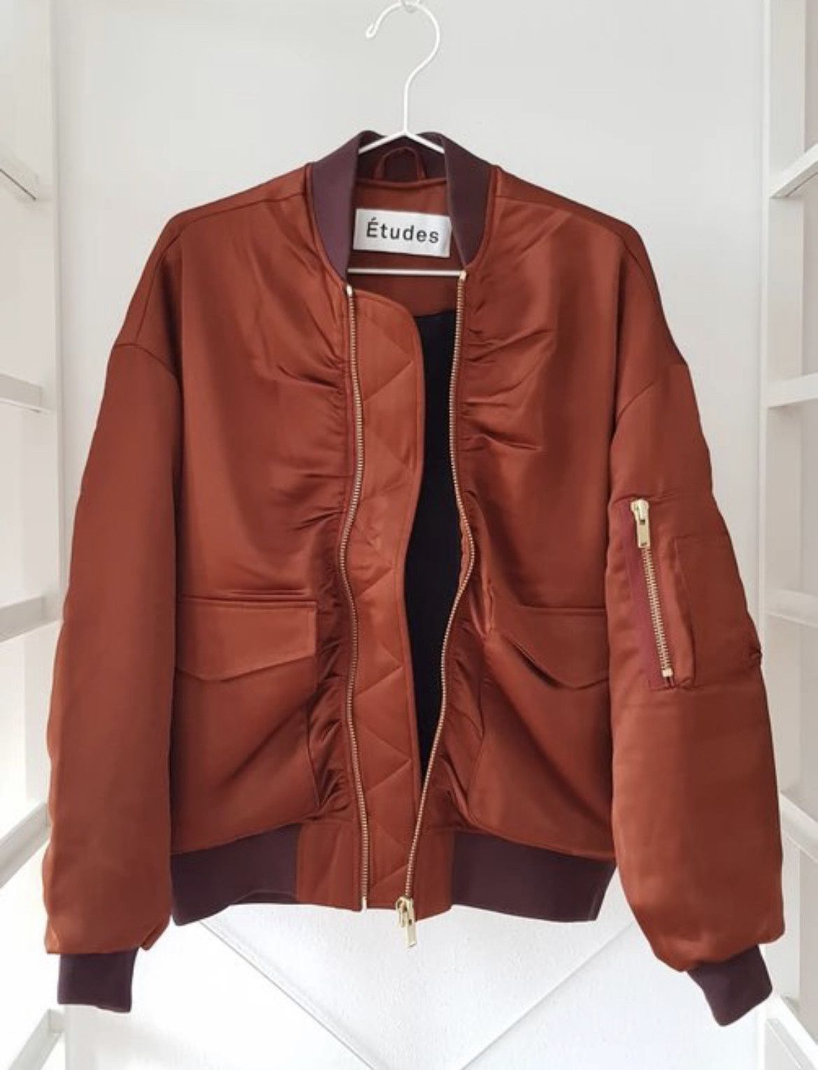 Etudes Silk Satin Bomber Jacket Size US S / EU 44-46 / 1 - 1 Thumbnail
