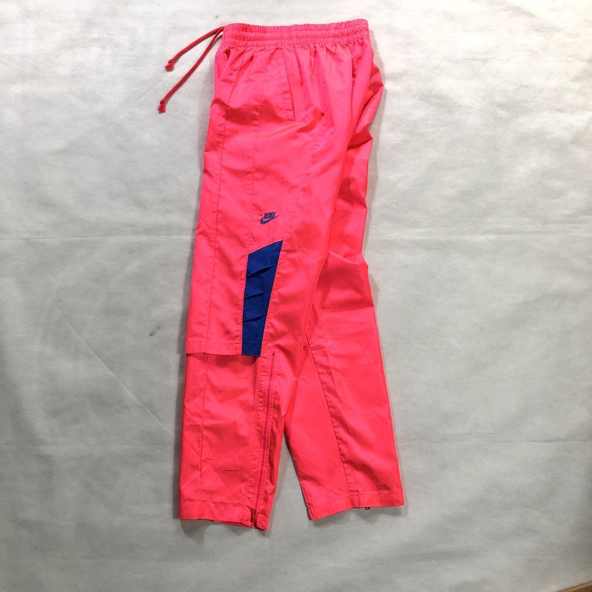 Rare! Vintage Nike Men Neon Pink Swoosh Nylon Track Pant