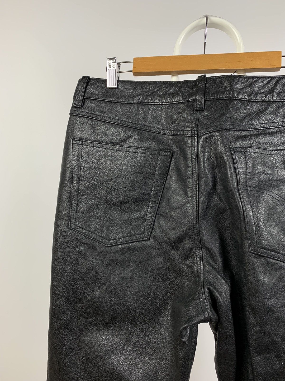 Vintage Genuine Leather Biker Pants Travis Scott Style