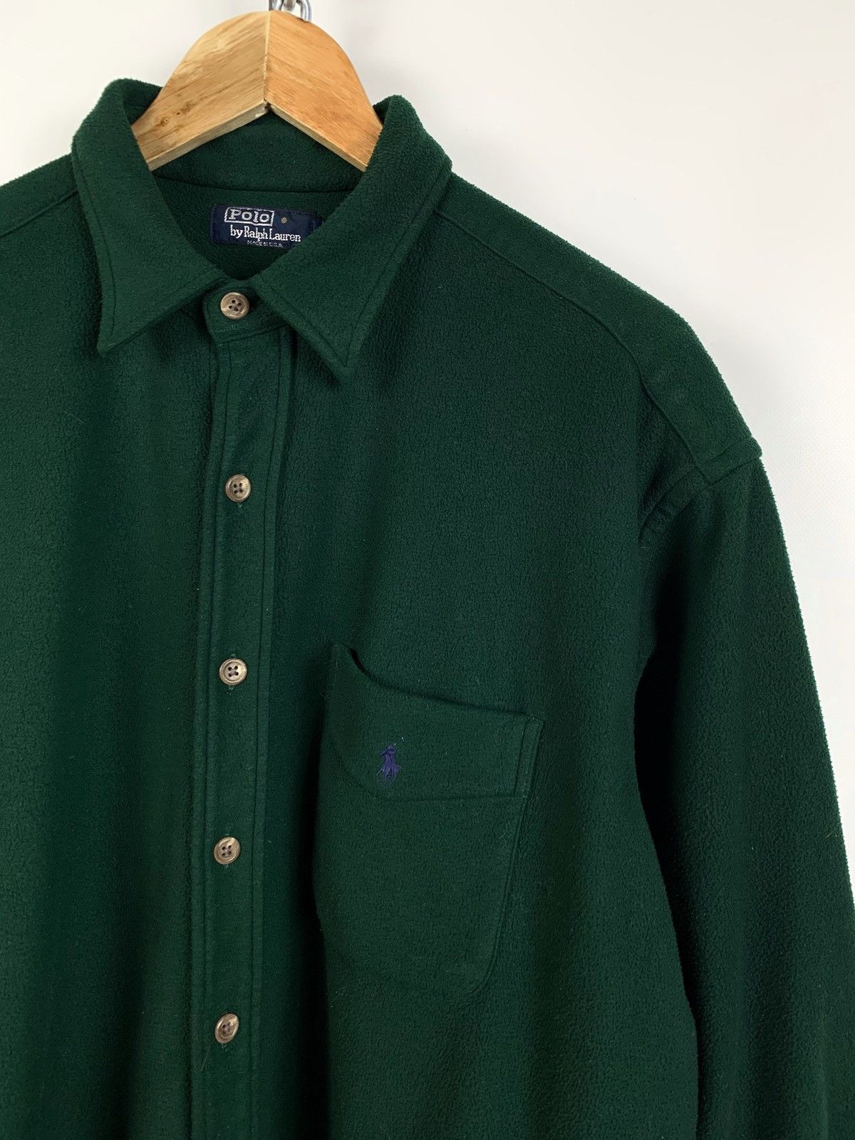 Polo Ralph Lauren Vintage Polo Ralph Lauren Green Fleece Shirt Made in USA Size US XL / EU 56 / 4 - 6 Thumbnail