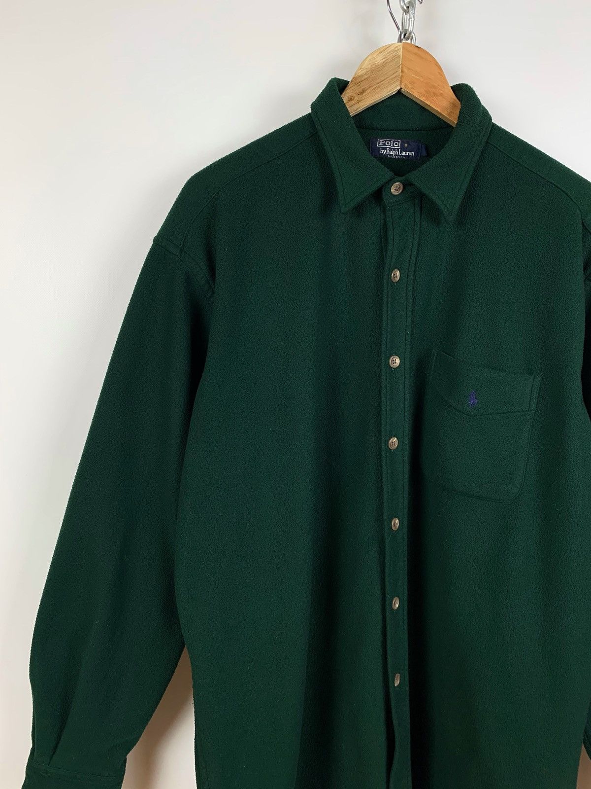 Polo Ralph Lauren Vintage Polo Ralph Lauren Green Fleece Shirt Made in USA Size US XL / EU 56 / 4 - 7 Thumbnail