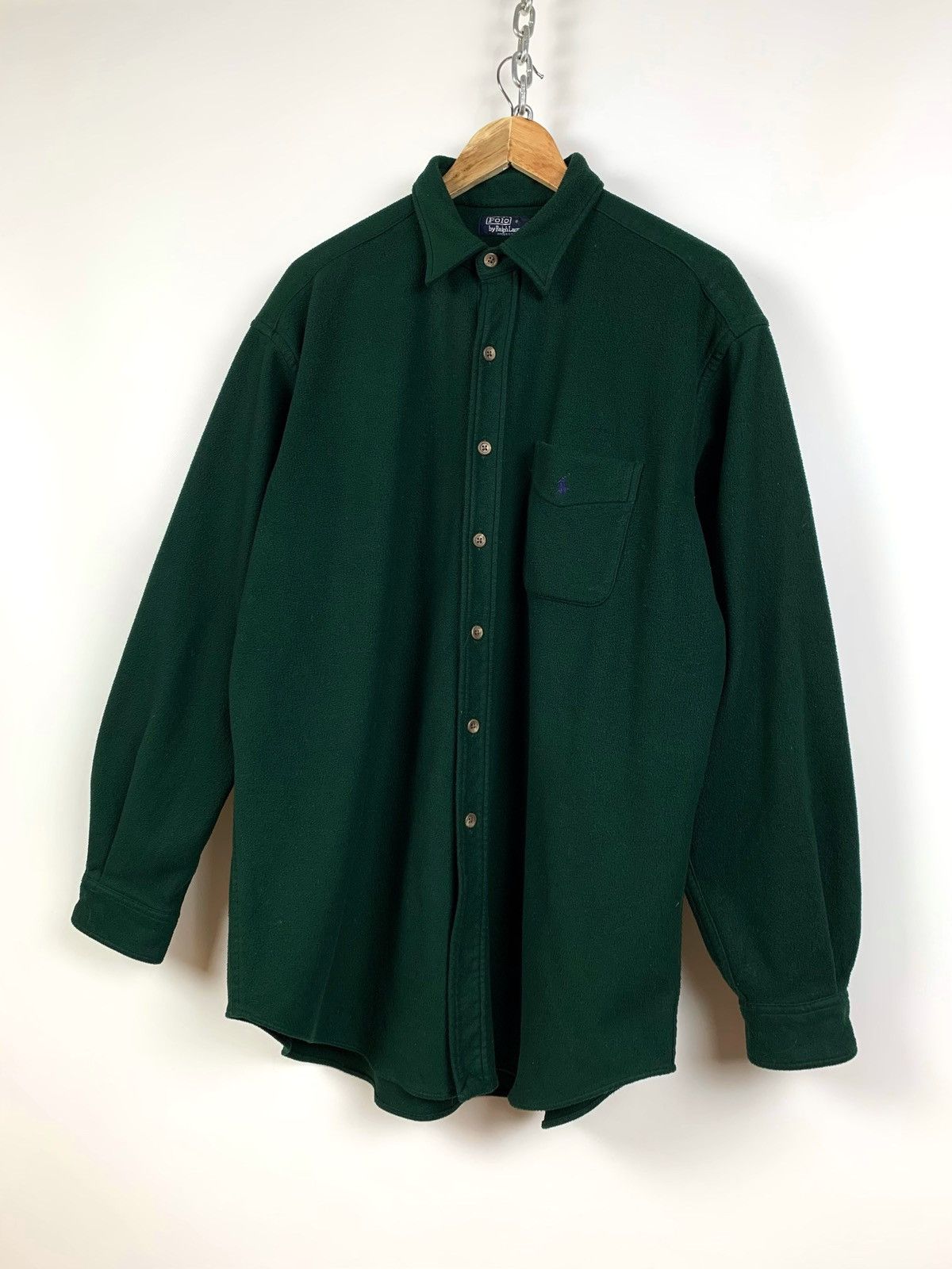 Polo Ralph Lauren Vintage Polo Ralph Lauren Green Fleece Shirt Made in USA Size US XL / EU 56 / 4 - 2 Thumbnail