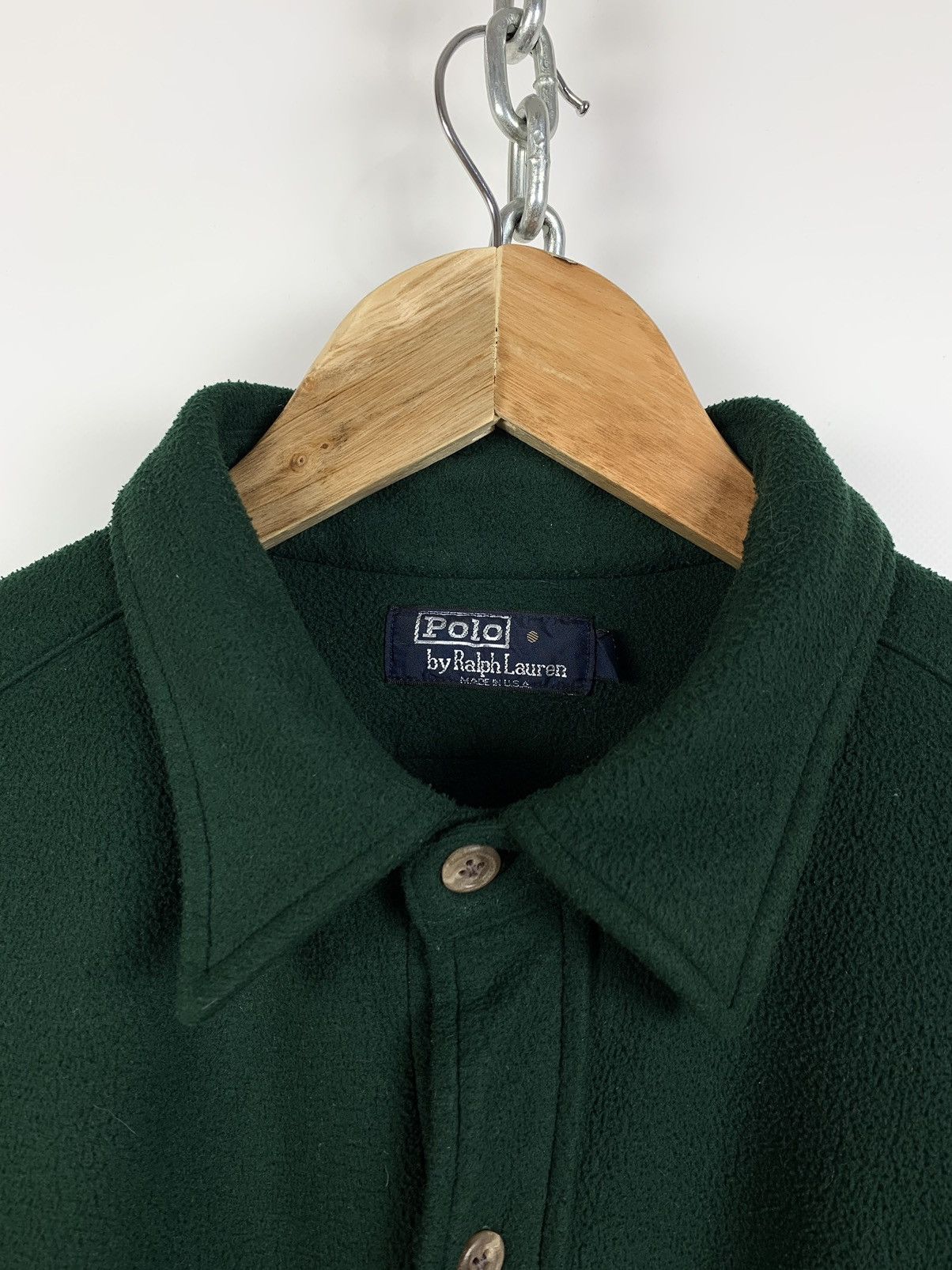 Polo Ralph Lauren Vintage Polo Ralph Lauren Green Fleece Shirt Made in USA Size US XL / EU 56 / 4 - 5 Thumbnail