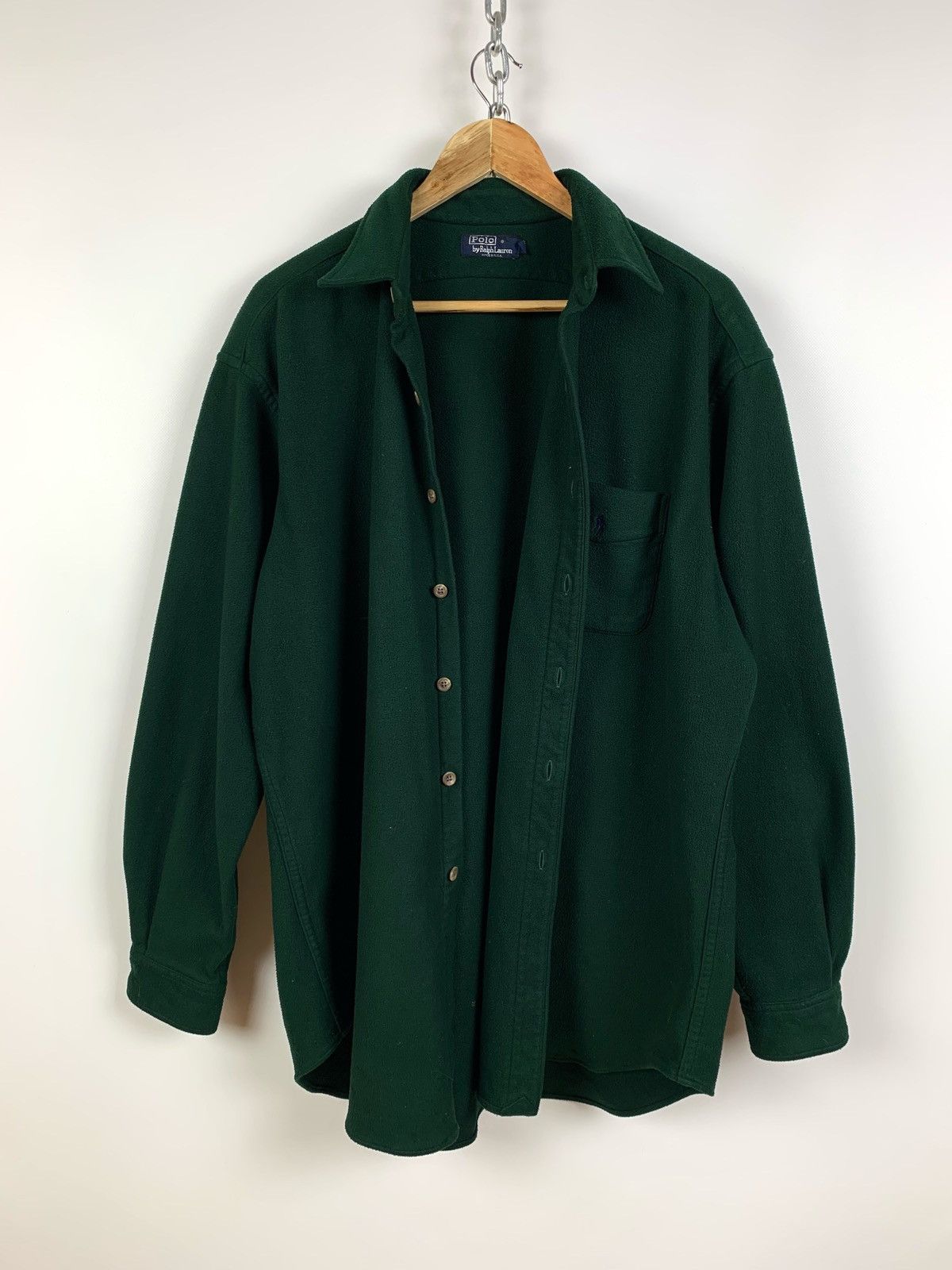 Polo Ralph Lauren Vintage Polo Ralph Lauren Green Fleece Shirt Made in USA Size US XL / EU 56 / 4 - 8 Thumbnail