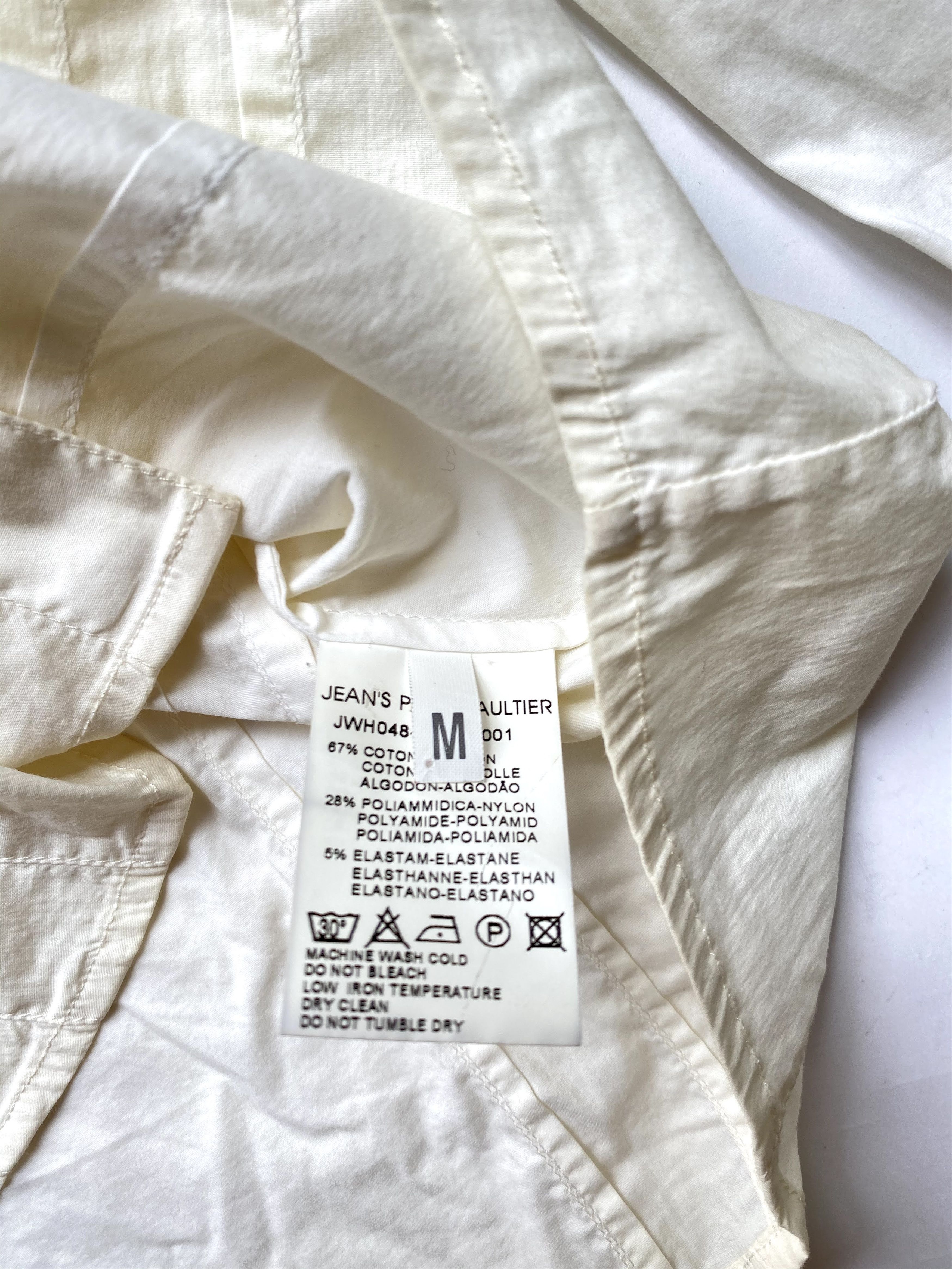 Jean Paul Gaultier ⚡️QUICK SALE⚡️ Jean Paul Gaultier Ivory Logo Fitted Shirt Size M / US 6-8 / IT 42-44 - 4 Thumbnail