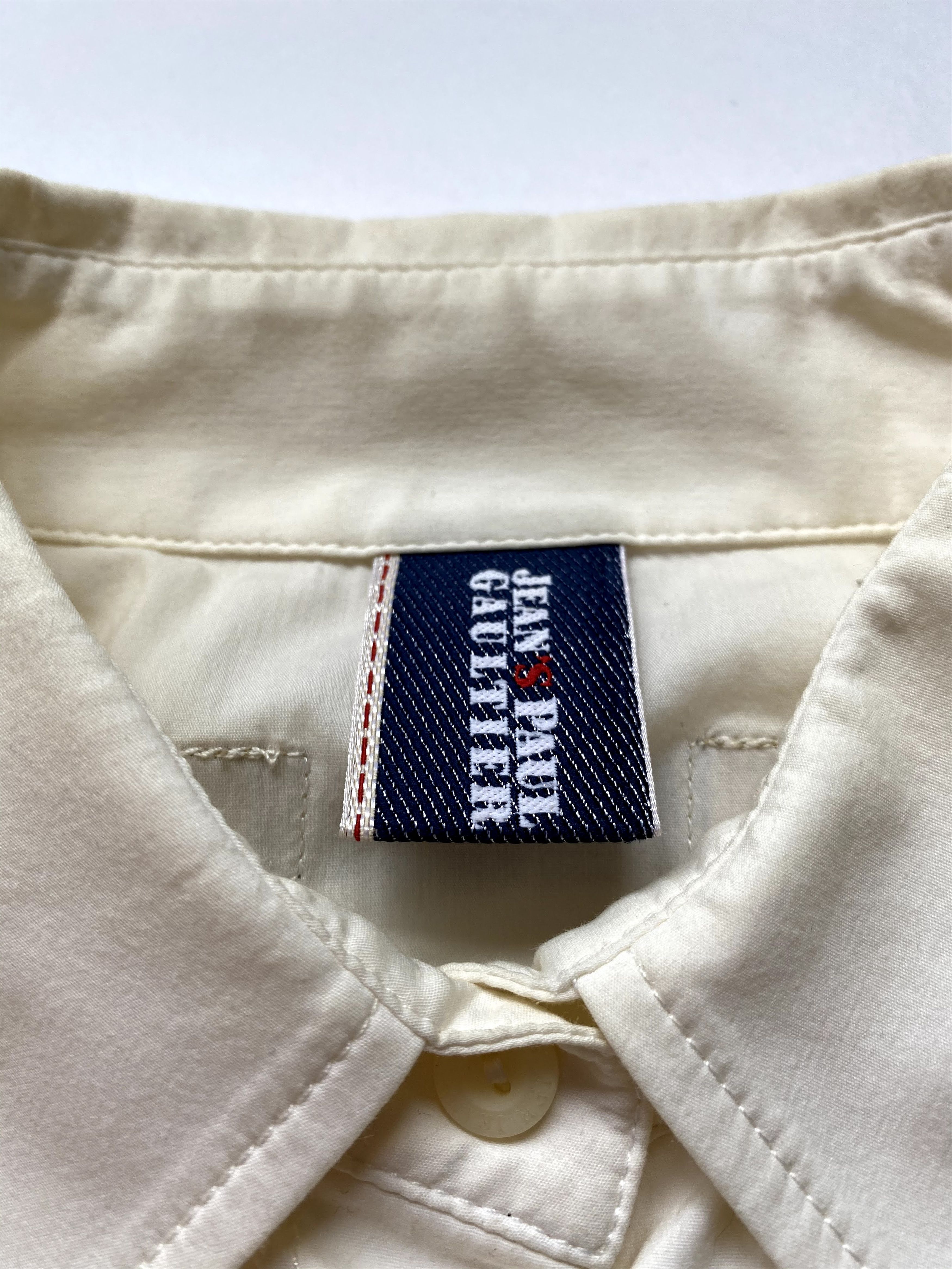 Jean Paul Gaultier ⚡️QUICK SALE⚡️ Jean Paul Gaultier Ivory Logo Fitted Shirt Size M / US 6-8 / IT 42-44 - 3 Thumbnail