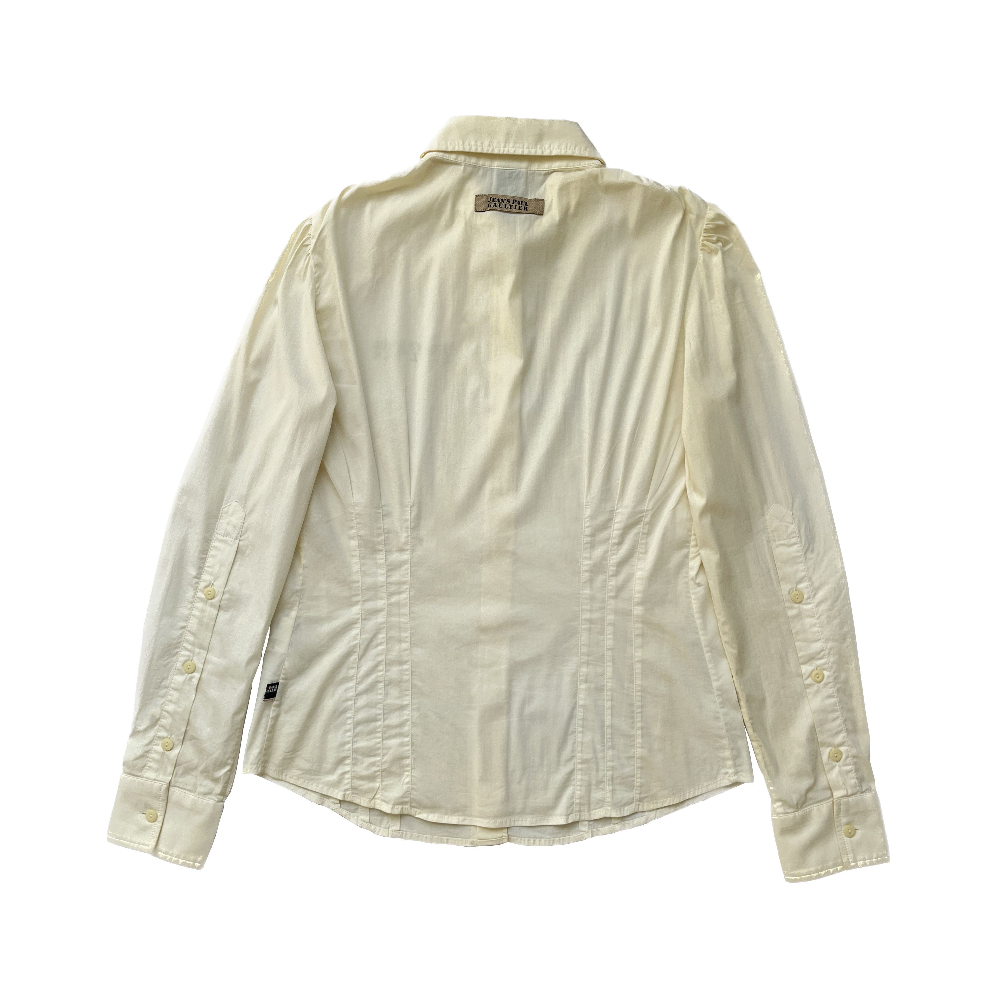 Jean Paul Gaultier ⚡️QUICK SALE⚡️ Jean Paul Gaultier Ivory Logo Fitted Shirt Size M / US 6-8 / IT 42-44 - 2 Thumbnail