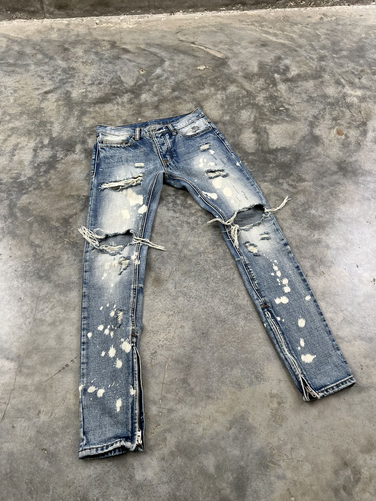 MNML MNML Distressed Paint Splatter Denim Jeans Sz. 28 Size US 28 / EU 44 - 5 Thumbnail