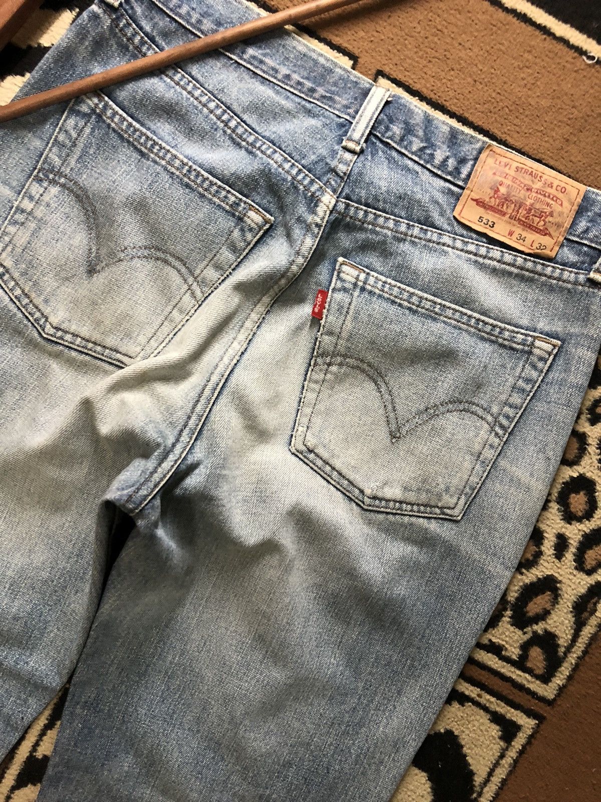 Levi's × Vintage VINTAGE LEVIS 533 BLUE WASH DISTRESSED DENIM Size US 34 / EU 50 - 8 Thumbnail