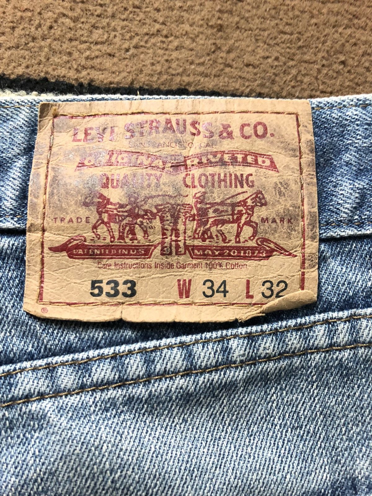 Levi's × Vintage VINTAGE LEVIS 533 BLUE WASH DISTRESSED DENIM Size US 34 / EU 50 - 10 Thumbnail