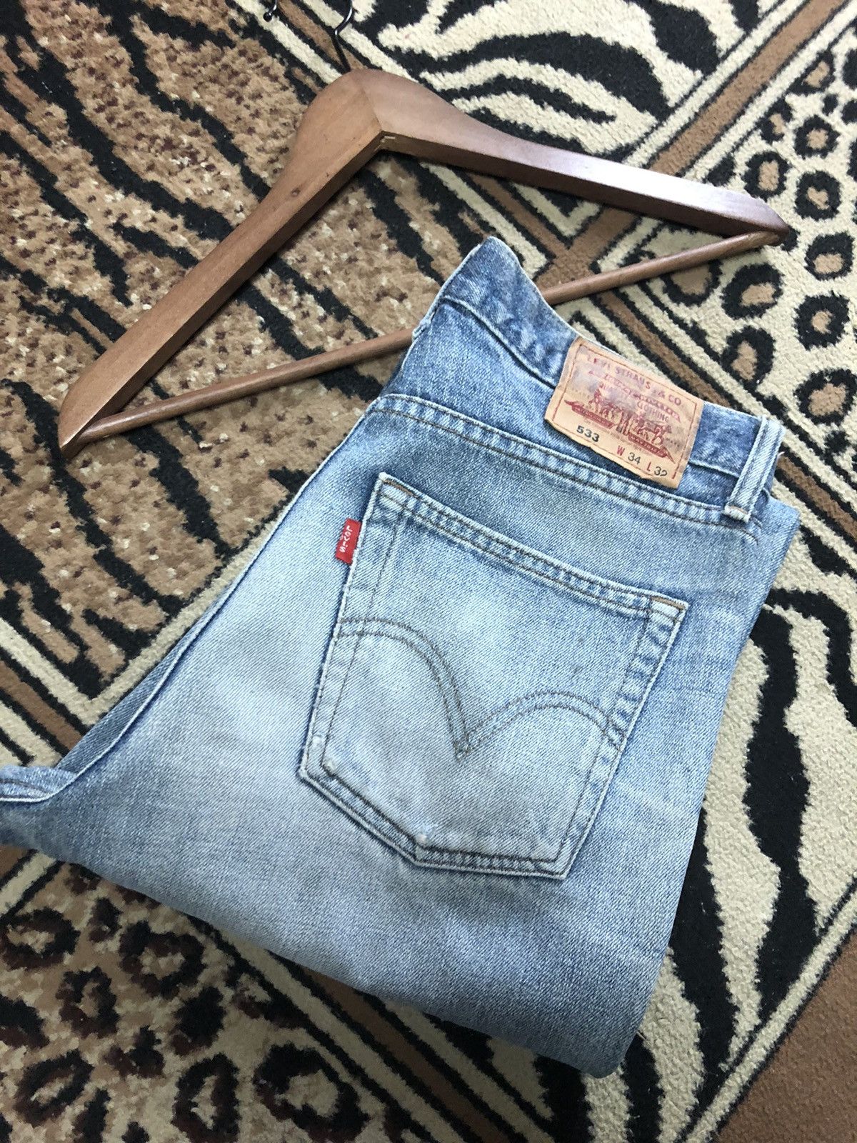 Levi's × Vintage VINTAGE LEVIS 533 BLUE WASH DISTRESSED DENIM Size US 34 / EU 50 - 1 Thumbnail