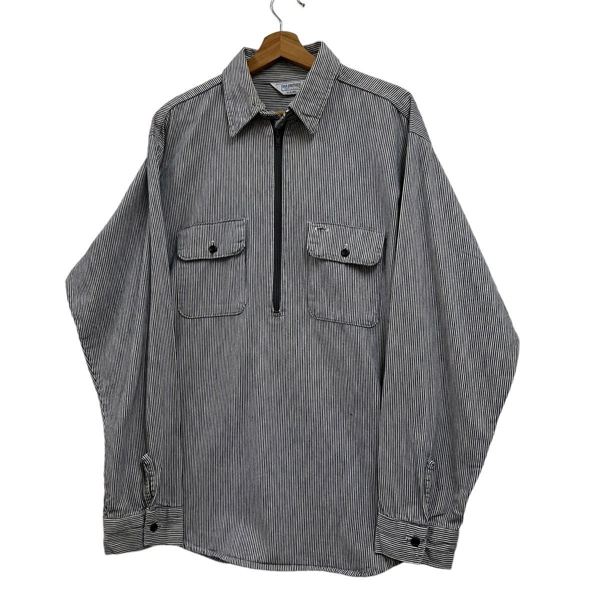 FiveBrother × Vintage 💥 VINTAGE FIVE BROTHER HIKORY PIN STRIPE ANORAK SHIRT Size US L / EU 52-54 / 3 - 2 Thumbnail