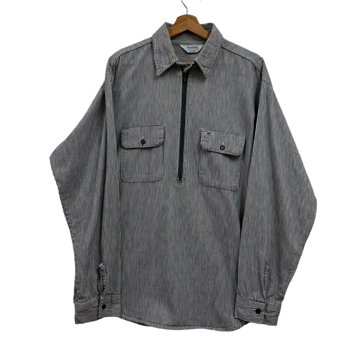FiveBrother × Vintage 💥 VINTAGE FIVE BROTHER HIKORY PIN STRIPE ANORAK SHIRT Size US L / EU 52-54 / 3 - 1 Thumbnail