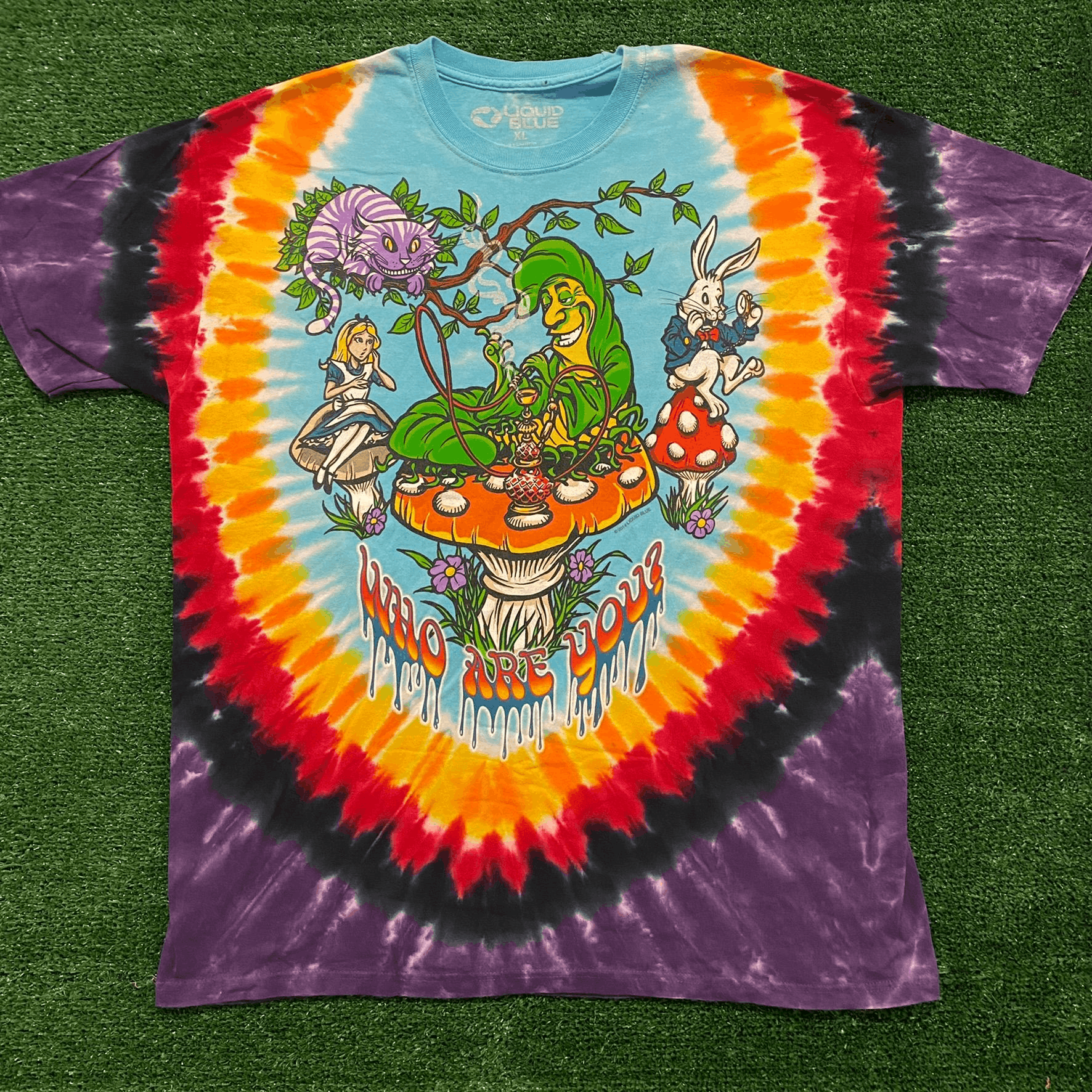 Liquid Blue Crazy Vintage Liquid Blue Alice in Wonderland TieDye T-Shirt Size US XL / EU 56 / 4 - 1 Thumbnail
