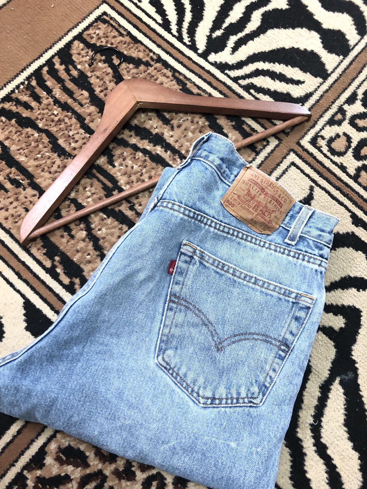 Levi's × Vintage VINTAGE90s LEVIS 505 REGULAR FIT STRAIGH LEG BLUE WASH DENI Size US 34 / EU 50 - 1 Thumbnail
