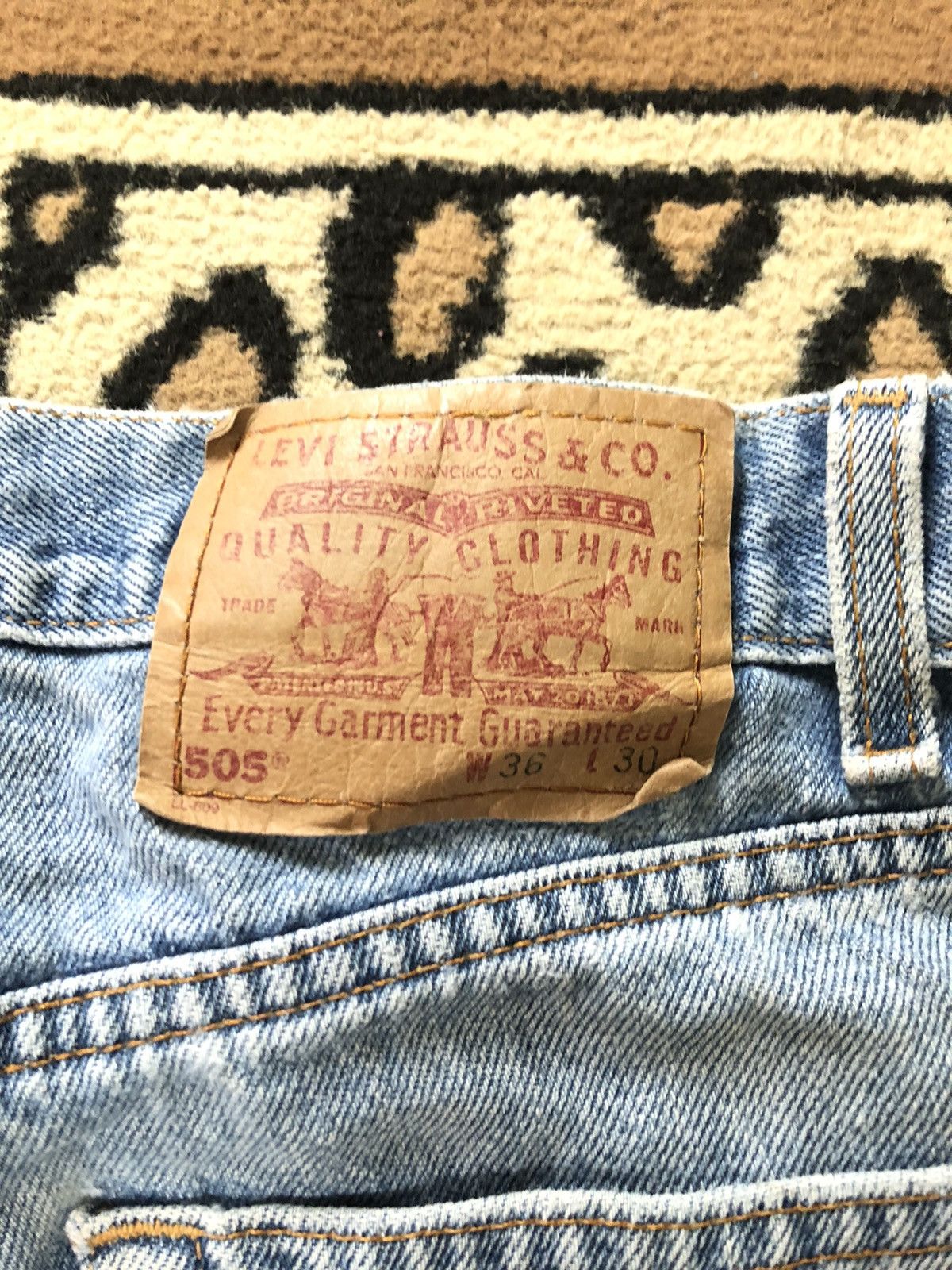 Levi's × Vintage VINTAGE90s LEVIS 505 REGULAR FIT STRAIGH LEG BLUE WASH DENI Size US 34 / EU 50 - 10 Thumbnail