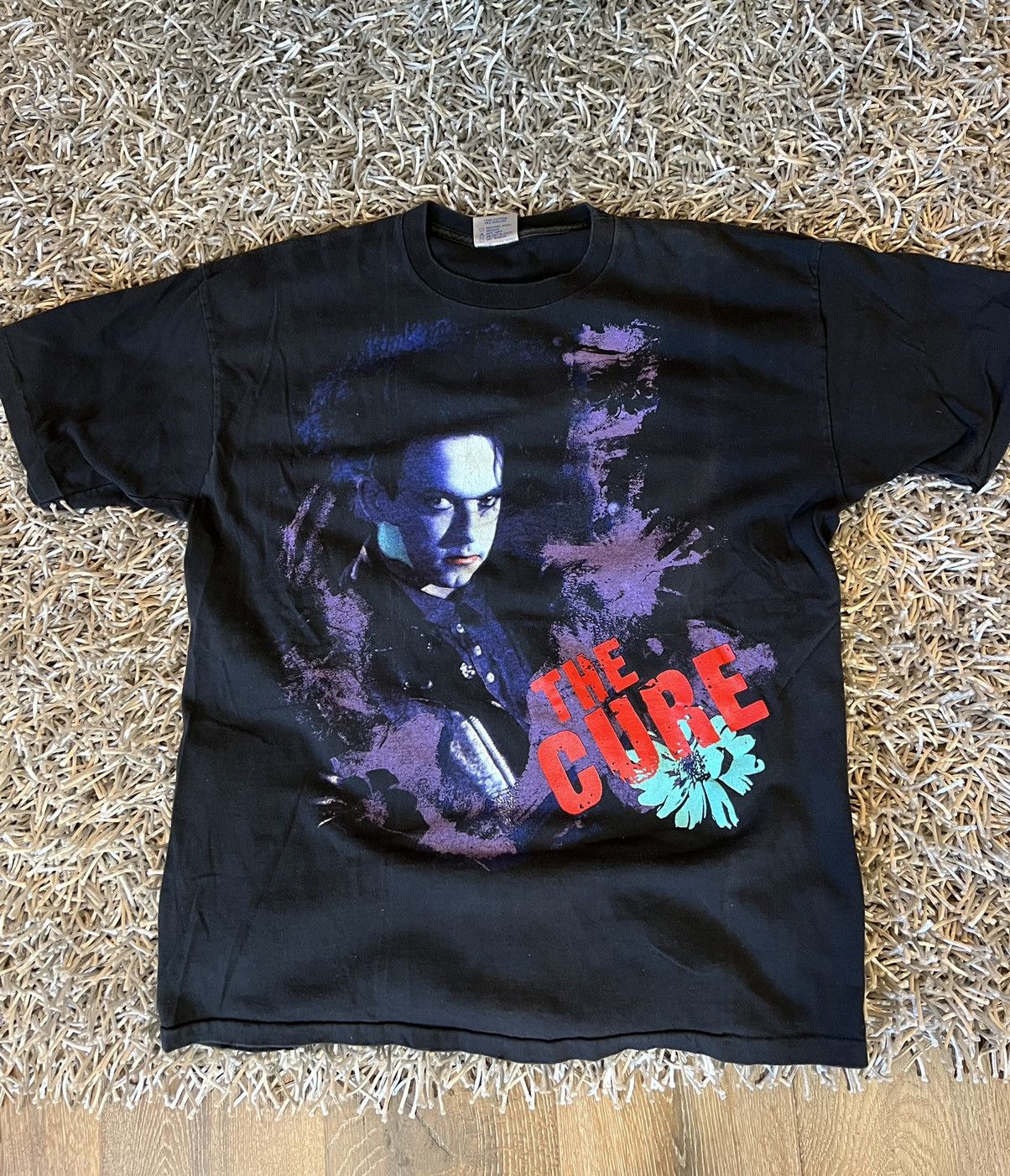 image of Band Tees x The Cure Vintage 1989 The Cure The Prayer Tour Band Tee in Black, Men's (Size Large)