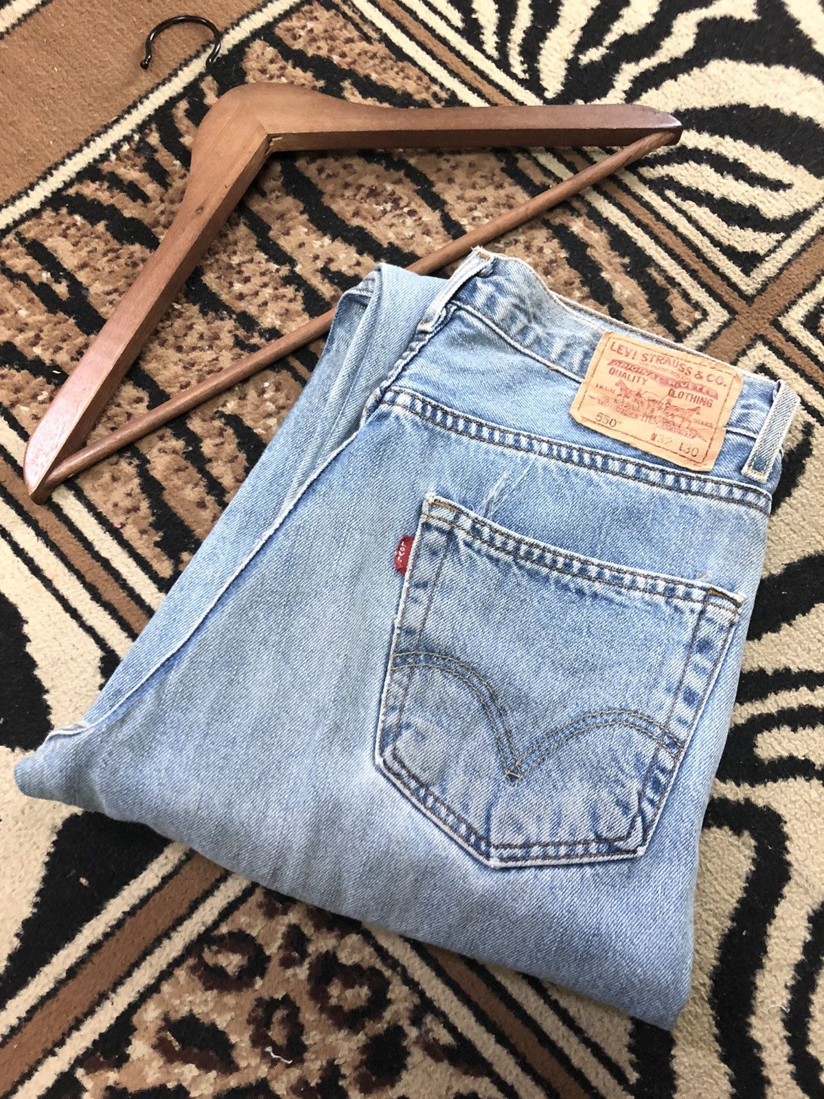 Levi's Vintage Clothing × Vintage VINTAGE 90s LEVIS 550 RELAXED FIT BLUE WASH DENIM Size US 32 / EU 48 - 1 Thumbnail