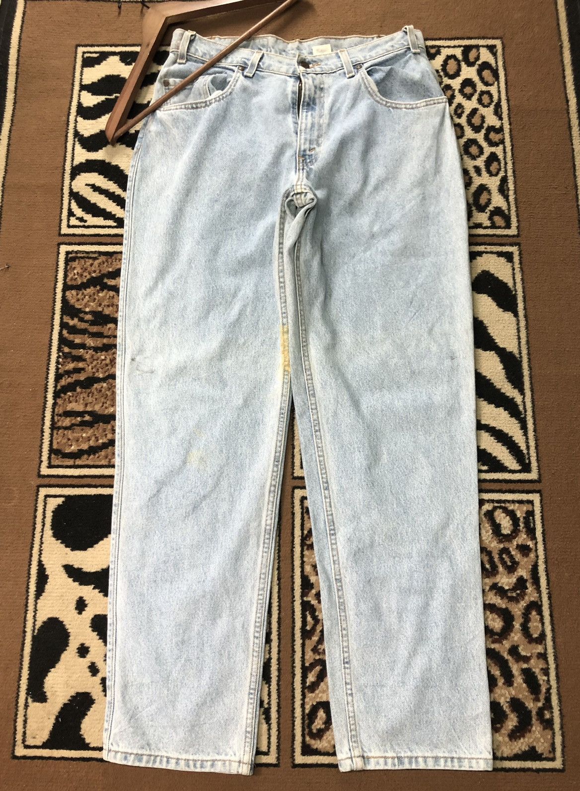 Levi's × Vintage VINTAGE 90s LEVIS BROWN TAB BLUE WASH DENIM Size US 33 - 2 Thumbnail