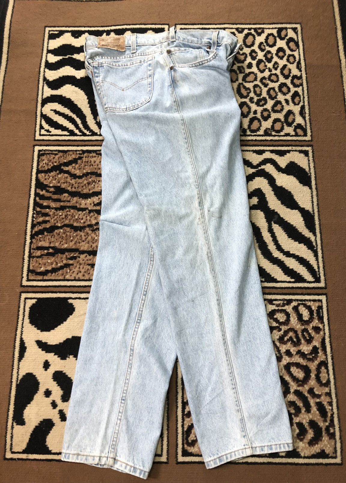 Levi's × Vintage VINTAGE 90s LEVIS BROWN TAB BLUE WASH DENIM Size US 33 - 13 Thumbnail