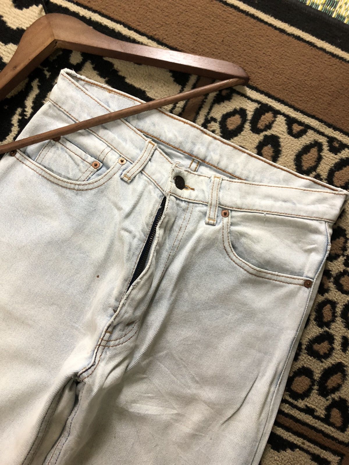 Levi's Vintage Clothing × Vintage VINTAGE 80s LEVIS 515-0217 LIGHT BLUE WASH DISTRESSED DENIM Size US 30 / EU 46 - 3 Thumbnail