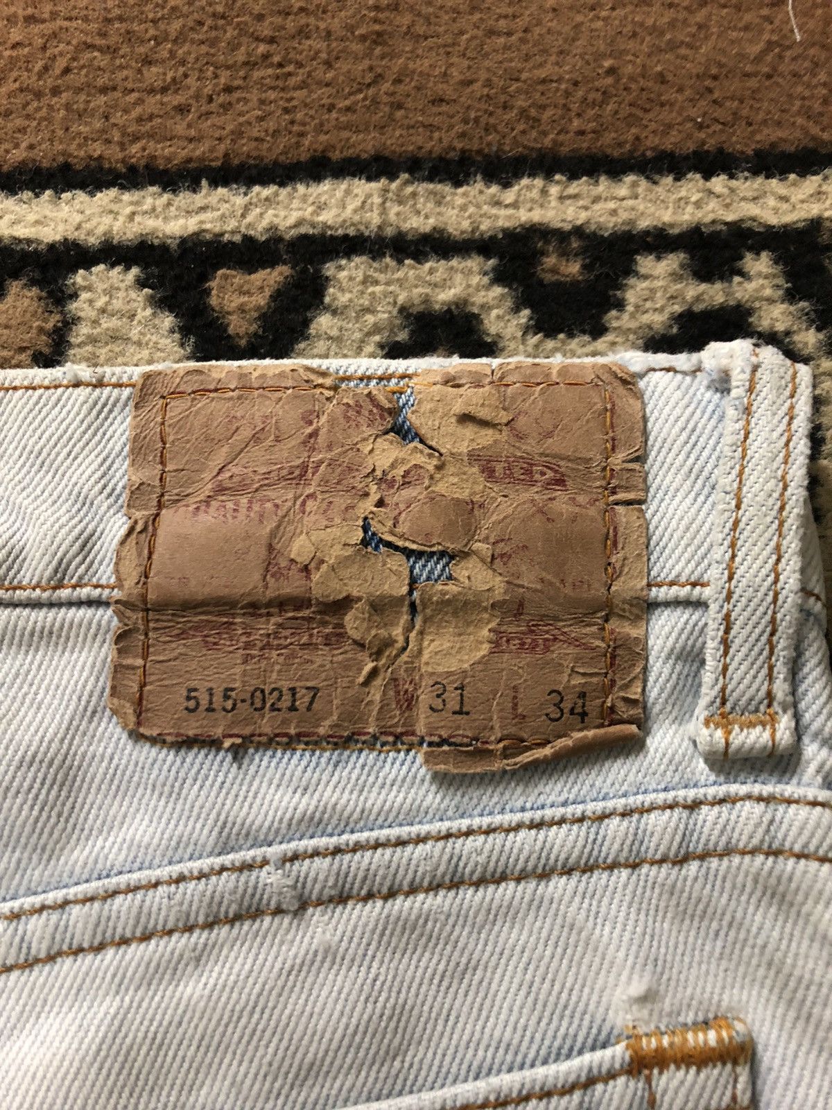 Levi's Vintage Clothing × Vintage VINTAGE 80s LEVIS 515-0217 LIGHT BLUE WASH DISTRESSED DENIM Size US 30 / EU 46 - 9 Thumbnail