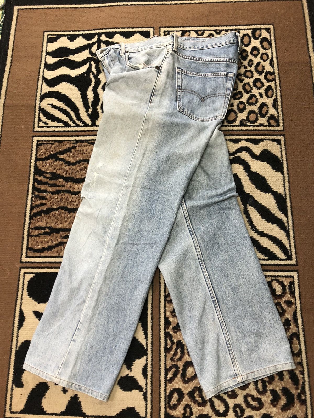 Levi's Vintage Clothing × Vintage VINTAGE 90s LEVIS 503 LIGHT BLUE WASH DISTRESSED DENIM Size US 33 - 12 Thumbnail