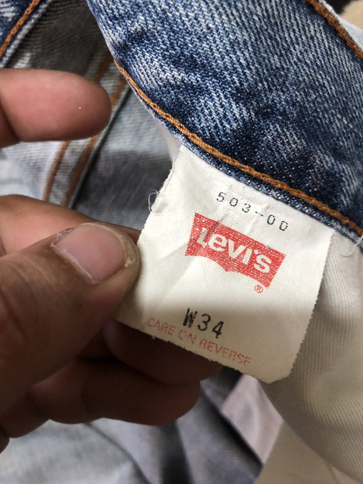 Levi's Vintage Clothing × Vintage VINTAGE 90s LEVIS 503 LIGHT BLUE WASH DISTRESSED DENIM Size US 33 - 6 Thumbnail
