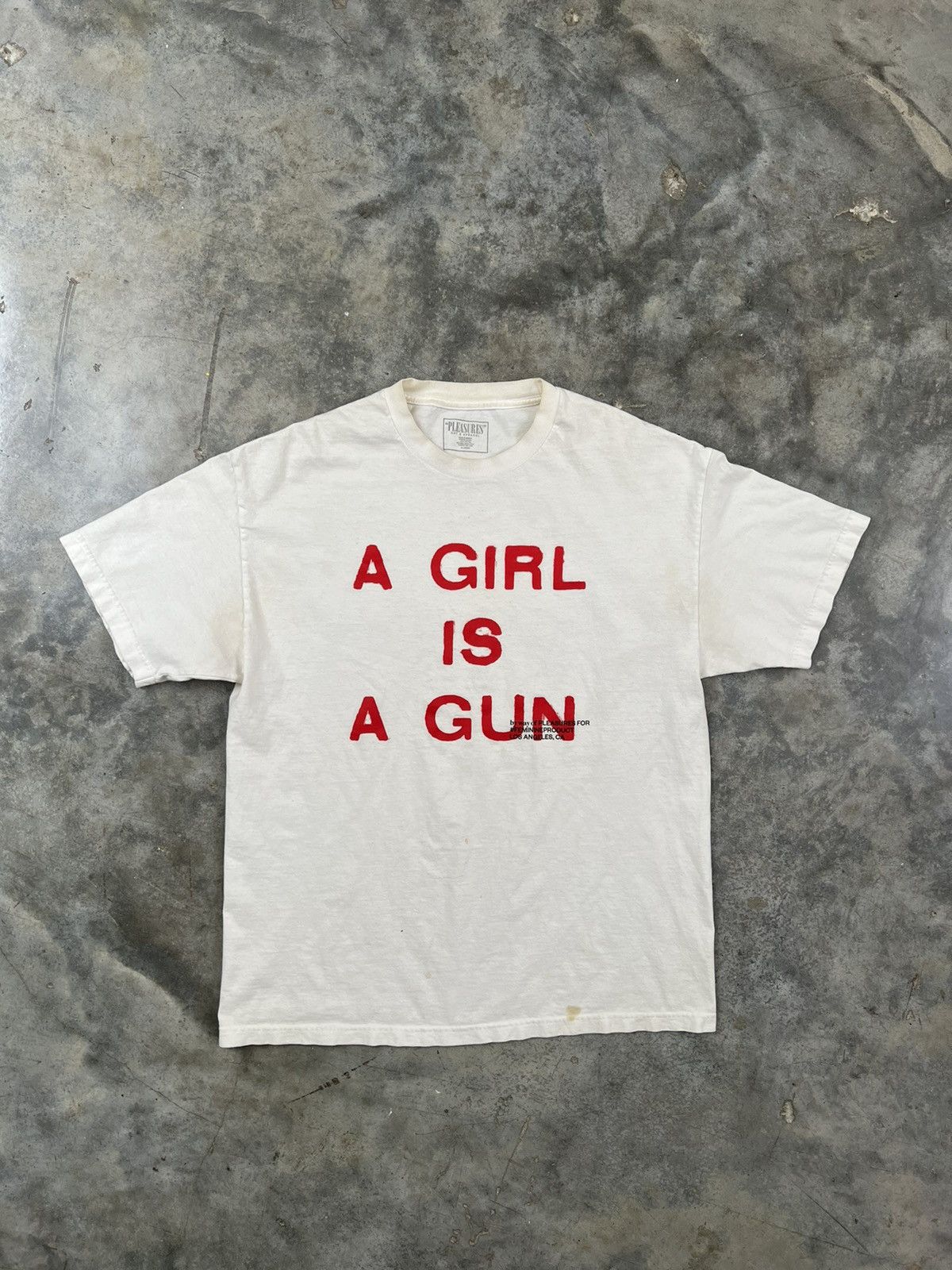 Pleasures Pleasures " A Girl Is A Gun " White + Red Tee Sz. XL Size US XL / EU 56 / 4 - 1 Thumbnail