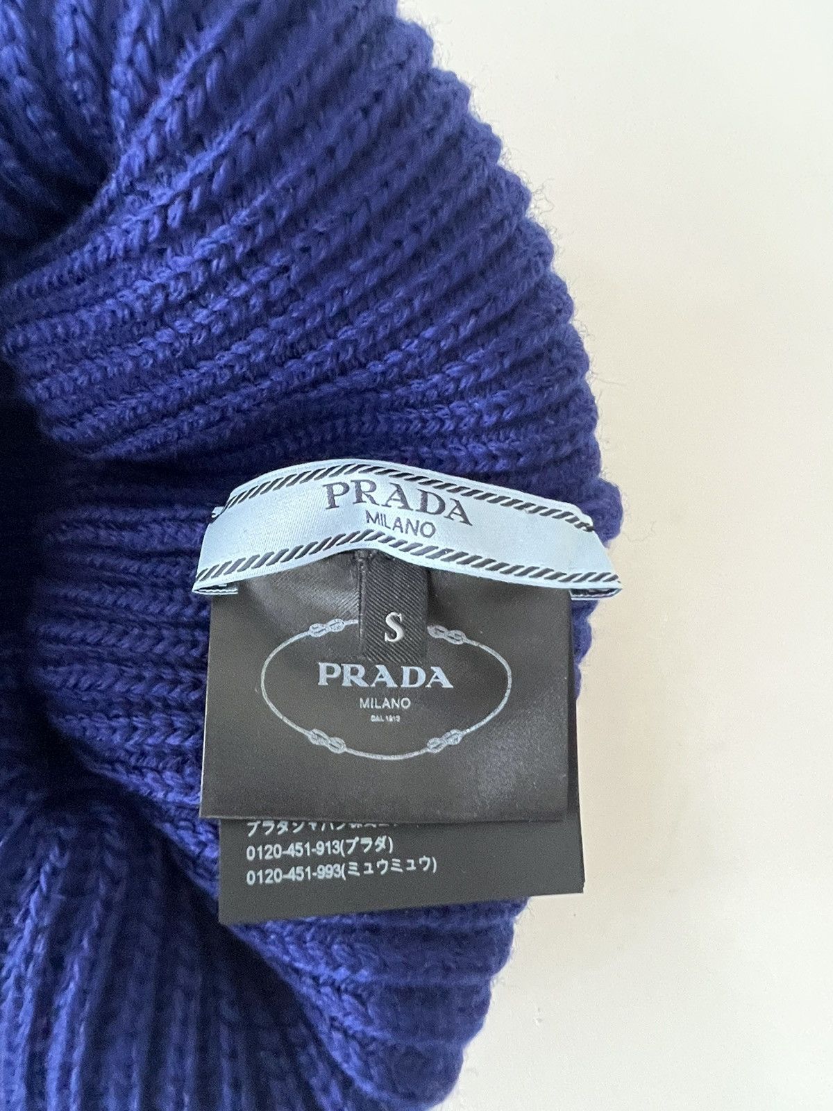 Prada Prada Logo Wool Mohair Beanie Hat Size ONE SIZE - 4 Thumbnail