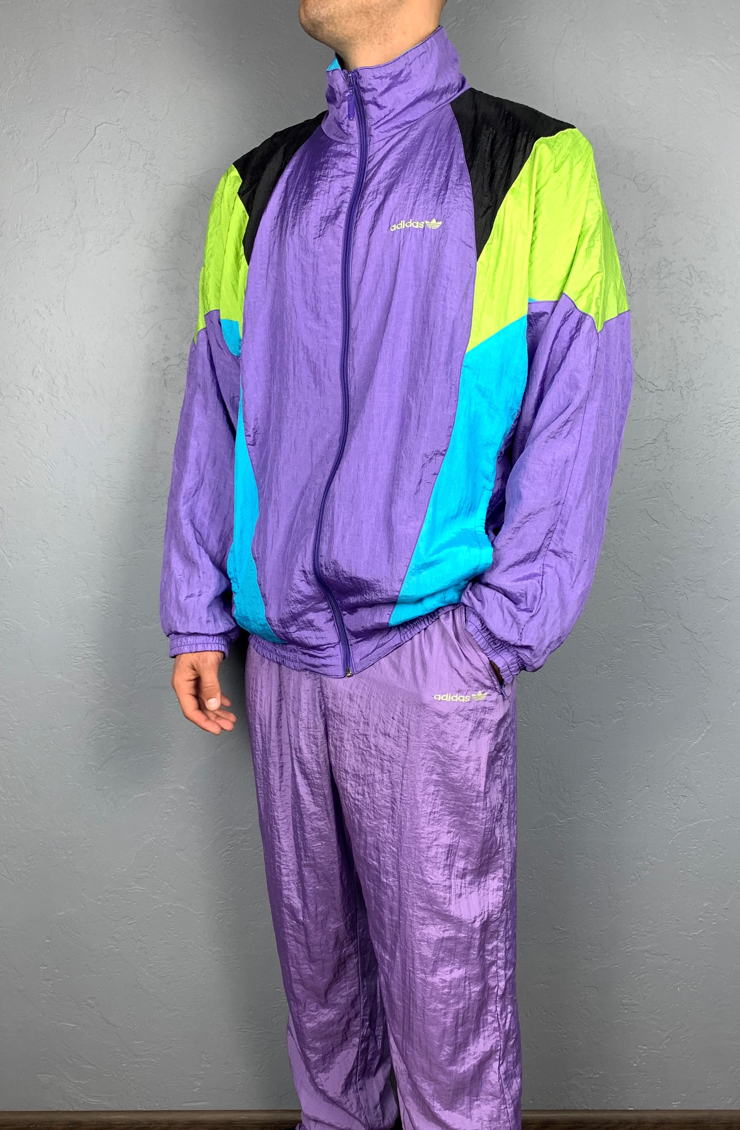 Adidas ADIDAS 90s Vintage Mens Track Suit Jacket & Pants Size US L / EU 52-54 / 3 - 1 Thumbnail
