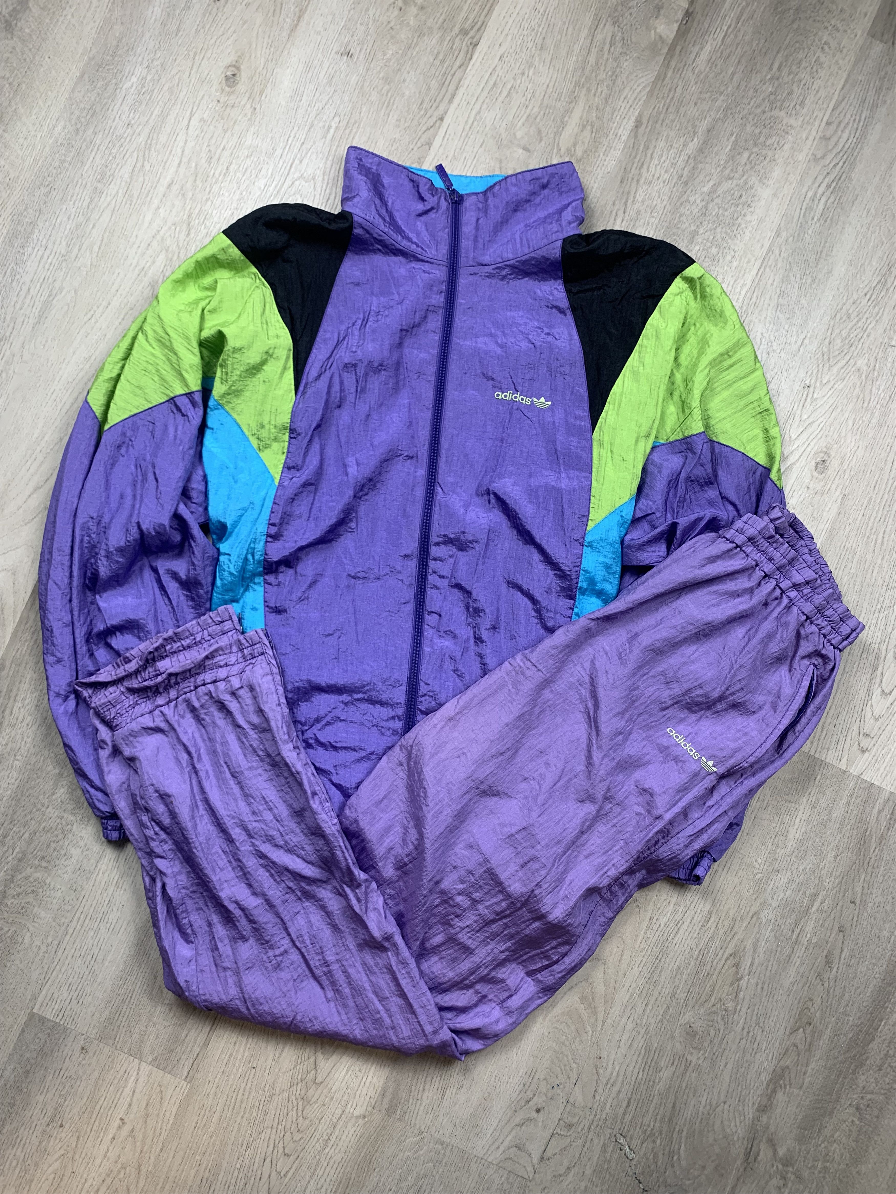 Adidas ADIDAS 90s Vintage Mens Track Suit Jacket & Pants Size US L / EU 52-54 / 3 - 3 Thumbnail