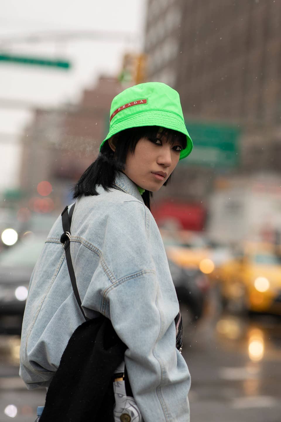 Prada Prada Sport Neon Green Nylon Bucket Hat Size ONE SIZE - 2 Thumbnail