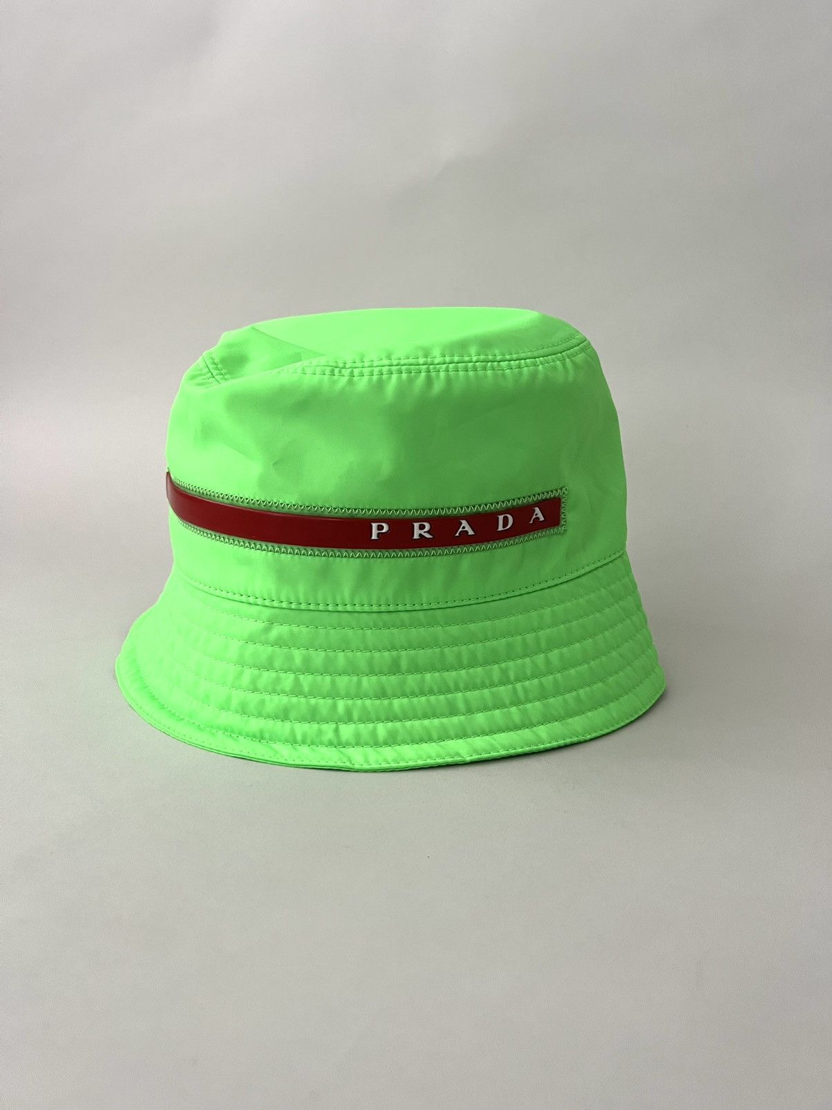Prada Prada Sport Neon Green Nylon Bucket Hat Size ONE SIZE - 3 Thumbnail