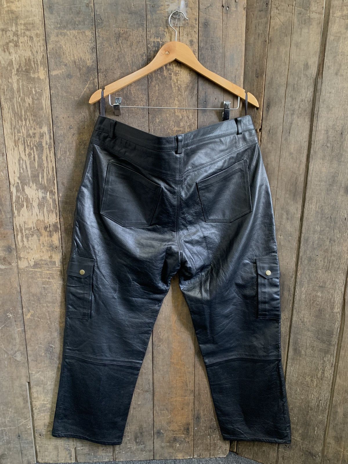 Leather Vintage Leather Cargo Pants Size US 39 - 10 Thumbnail