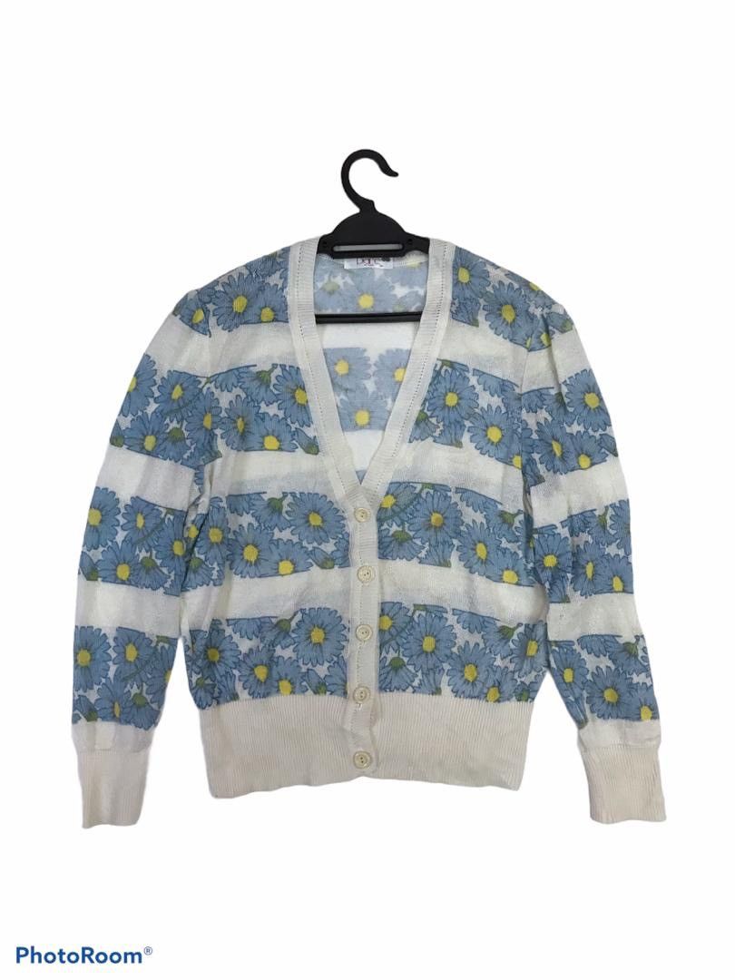 Homespun Knitwear × Vintage PIARE knitwear cardigan flower full print Size US M / EU 48-50 / 2 - 1 Thumbnail