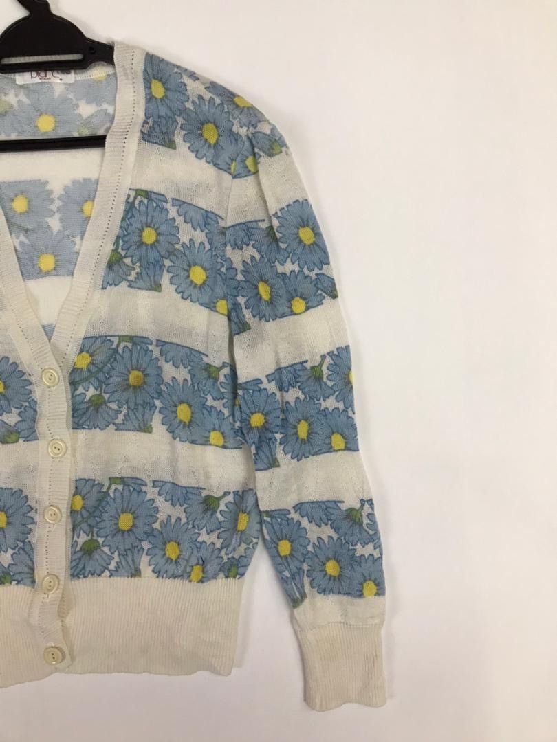 Homespun Knitwear × Vintage PIARE knitwear cardigan flower full print Size US M / EU 48-50 / 2 - 5 Thumbnail
