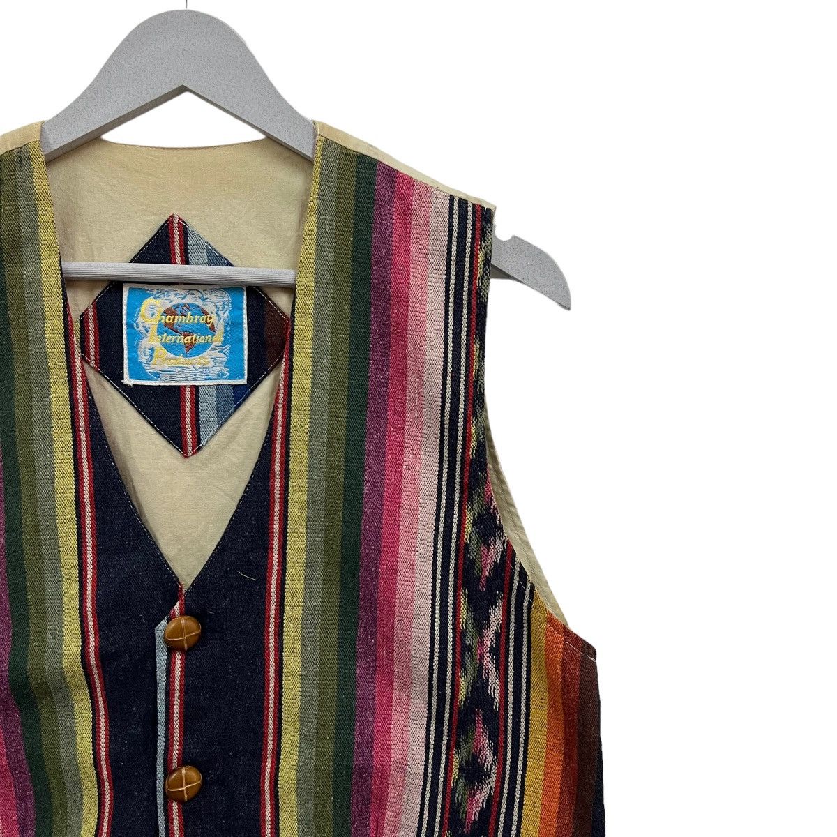 Indigo × Japanese Brand × Toyo Enterprises 💥 CHAMBRAY NAVAJO AZTEC NATIVE MOTIVE INDIGO VEST Size US M / EU 48-50 / 2 - 7 Thumbnail