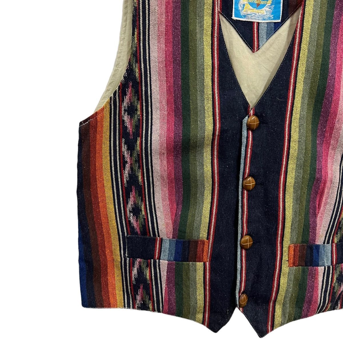 Indigo × Japanese Brand × Toyo Enterprises 💥 CHAMBRAY NAVAJO AZTEC NATIVE MOTIVE INDIGO VEST Size US M / EU 48-50 / 2 - 6 Thumbnail