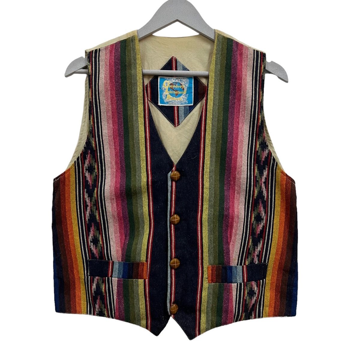 Indigo × Japanese Brand × Toyo Enterprises 💥 CHAMBRAY NAVAJO AZTEC NATIVE MOTIVE INDIGO VEST Size US M / EU 48-50 / 2 - 1 Thumbnail