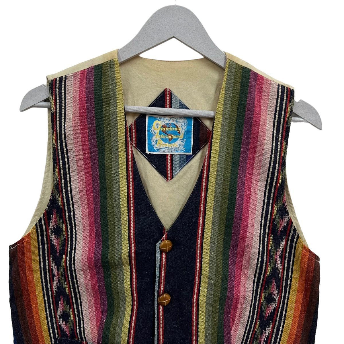 Indigo × Japanese Brand × Toyo Enterprises 💥 CHAMBRAY NAVAJO AZTEC NATIVE MOTIVE INDIGO VEST Size US M / EU 48-50 / 2 - 4 Thumbnail