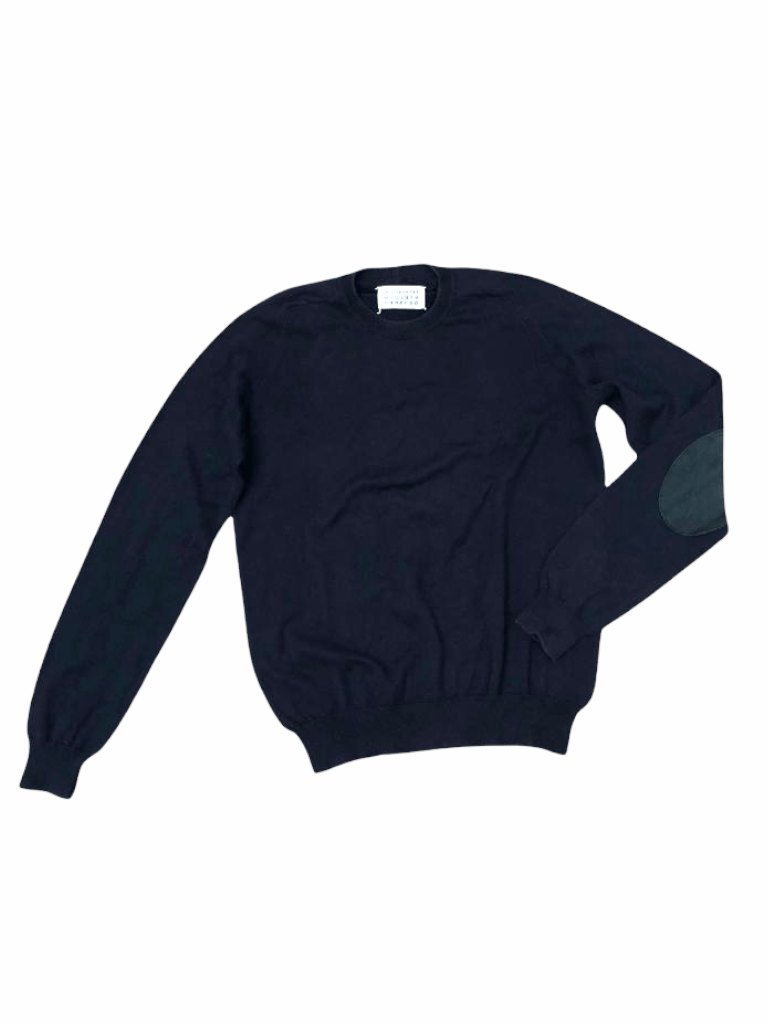 Maison Margiela Navy sweater with suede elbows Size US S / EU 44-46 / 1 - 1 Thumbnail