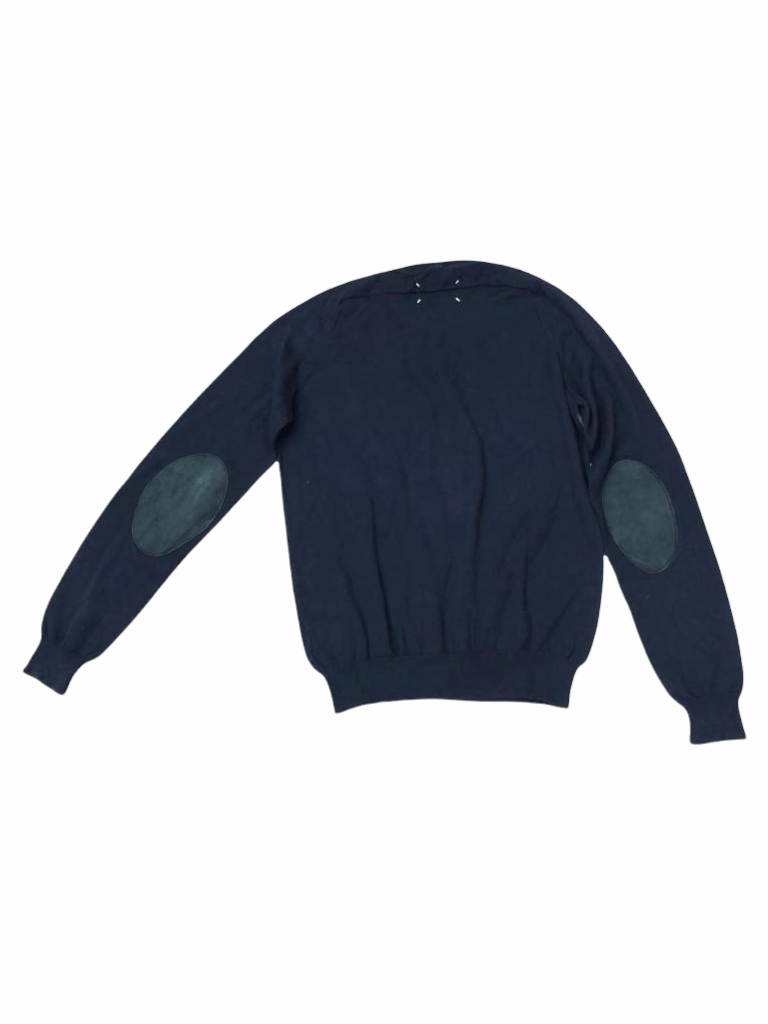 Maison Margiela Navy sweater with suede elbows Size US S / EU 44-46 / 1 - 2 Thumbnail