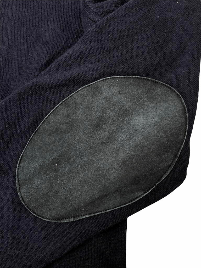 Maison Margiela Navy sweater with suede elbows Size US S / EU 44-46 / 1 - 4 Thumbnail