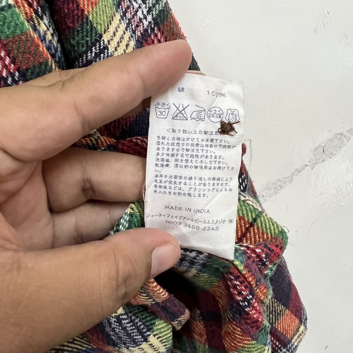 45rpm × Indigo 💥 45 rpm check plaid shirt Size US S / EU 44-46 / 1 - 13 Thumbnail
