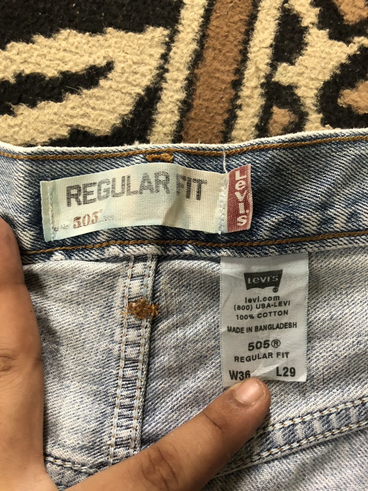 Levi's Vintage Clothing × Vintage VINTAGE LEVIS 505 REGULAR FIT LIGHT BLUE WASH DENIM Size US 33 - 6 Thumbnail