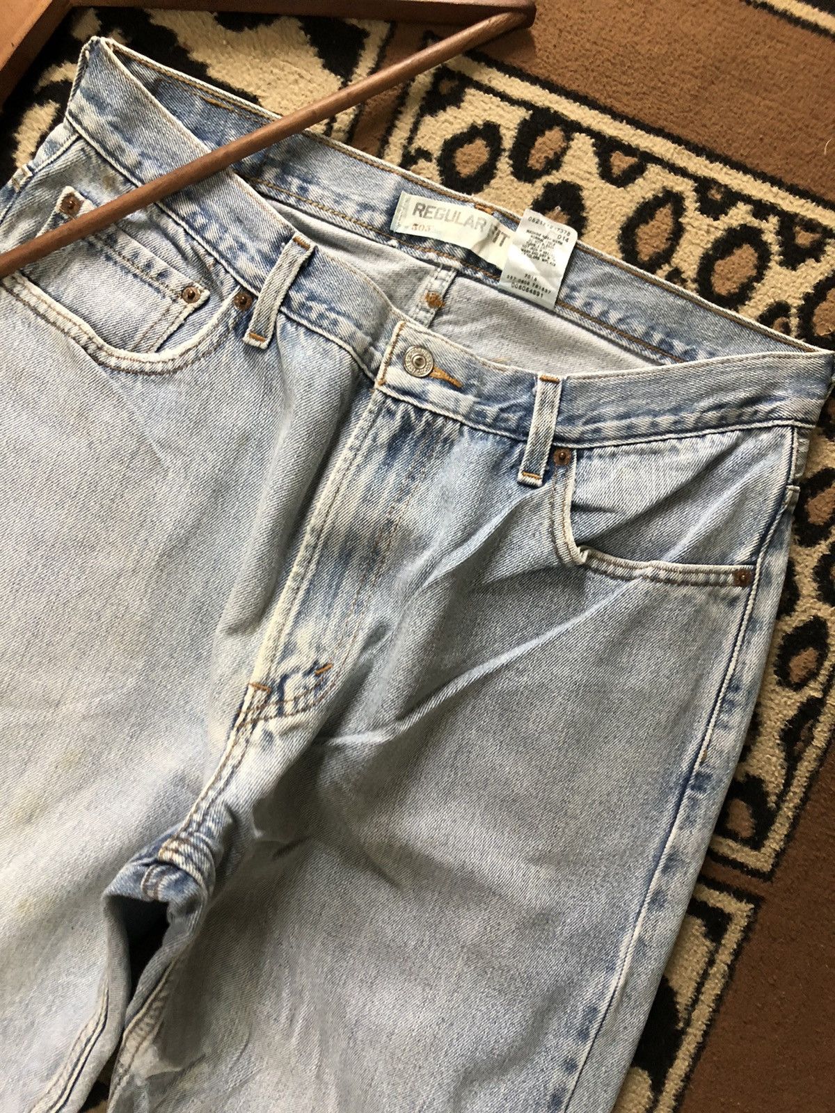 Levi's Vintage Clothing × Vintage VINTAGE LEVIS 505 REGULAR FIT LIGHT BLUE WASH DENIM Size US 33 - 3 Thumbnail
