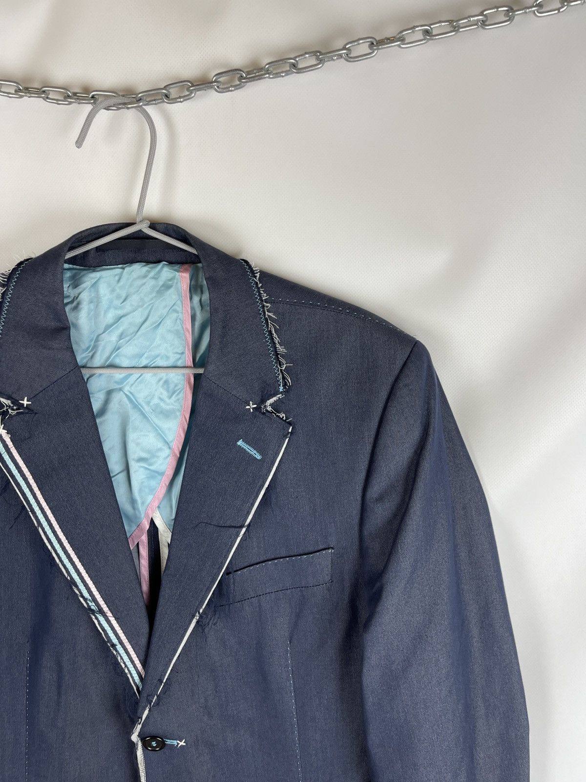 Other Holland Esquire blue denim style 2 button blazer jacket Size 40R - 3 Thumbnail